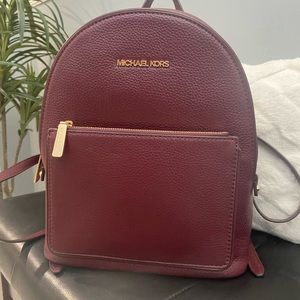 Michael Kors ADINA Leather Medium Backpack MERLOT